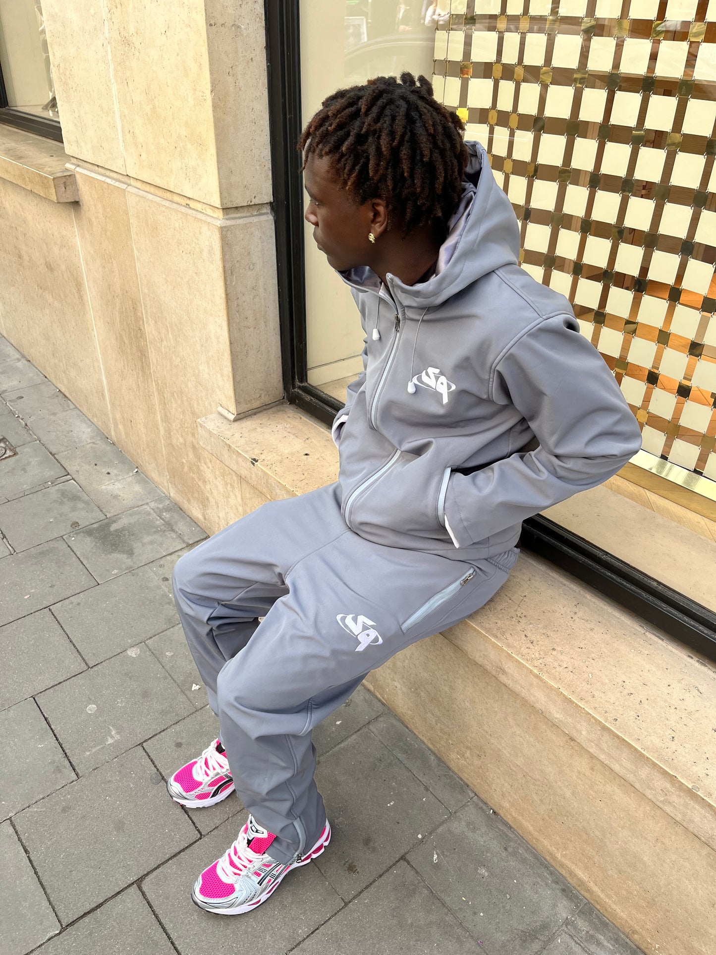 Gray Windbreaker Set