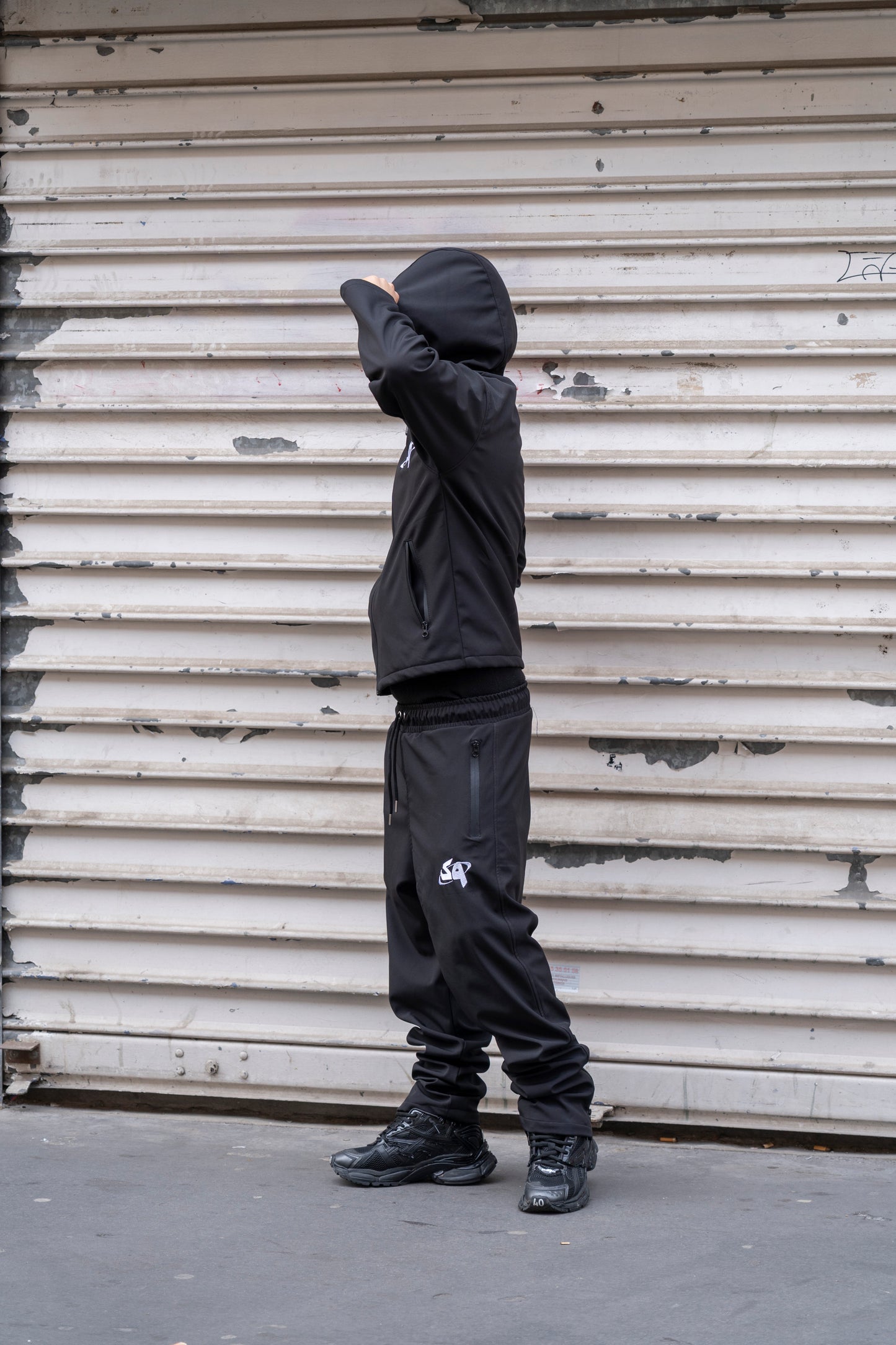Black Windbreaker Set