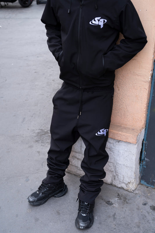 Black Windbreaker Set
