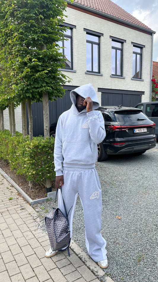 Flared Tracksuit Grey/White