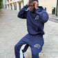 Flared Tracksuit Navy Blue/White