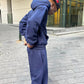 Flared Tracksuit Navy Blue/White