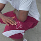 Flared Bordeaux Short