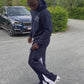 Flared Tracksuit Navy Blue/White